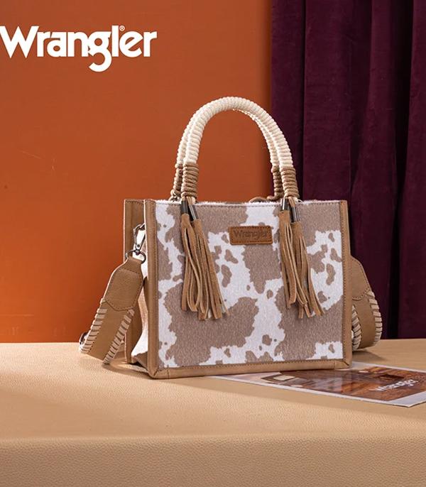 WRANGLER COW PRINT TOTE CROSSBODY BAG