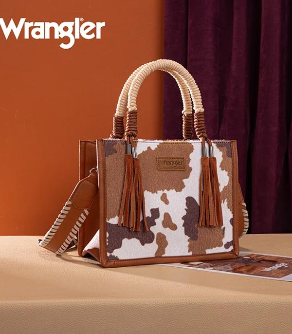 WRANGLER COW PRINT TOTE CROSSBODY BAG