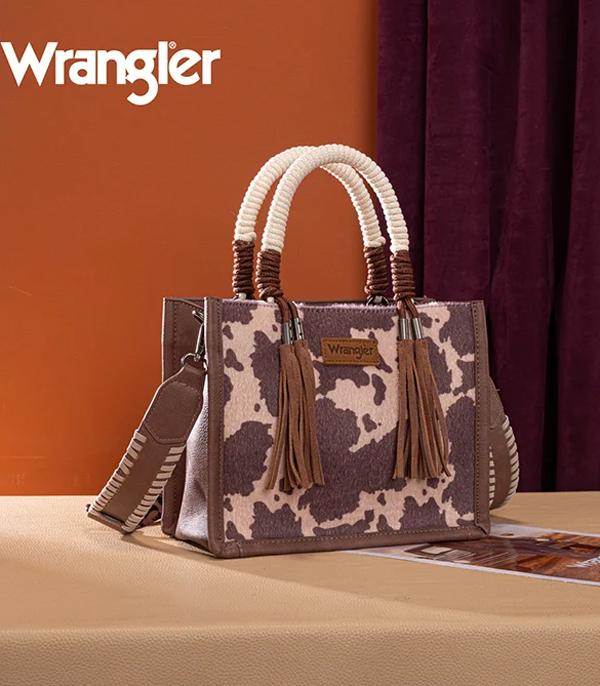 WRANGLER COW PRINT TOTE CROSSBODY BAG