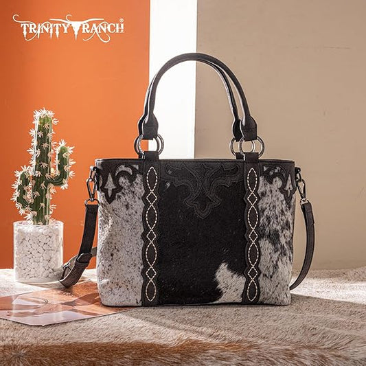 TRINITY RANCH COWHIDE CONCEALED CARRY TOTE